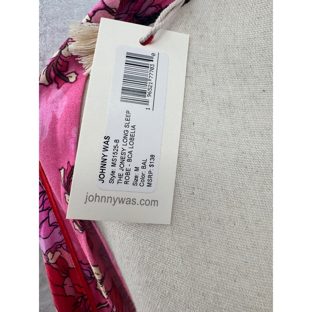 Johnny Was Pink Floral Satin Robe - Picture 7 of 16
